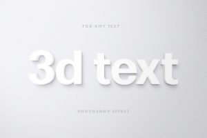 White 3D Text Effect for Photoshop
