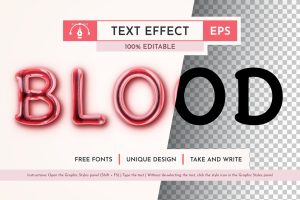White Blood Editable Text Effect, Graphic Style