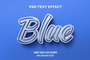 White blue glossy text effect