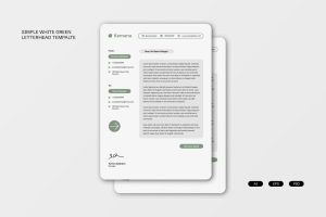 White Green Modern Simple Letterhead 001
