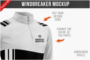 Windbreaker Mockup – Half Side View