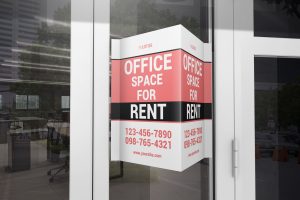 Window V-Signs Board Mockup