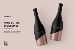 Wine Bottle Mockup Set