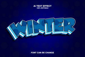 Winter 3d Text Effect