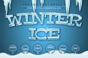 Winter Ice –  Editable Text Effect, Font Style