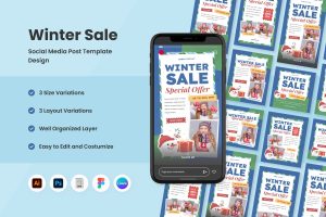 Winter Sale Social Media Post Template V3