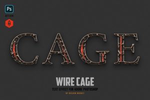 Wire Cage Text Effect for Photoshop
