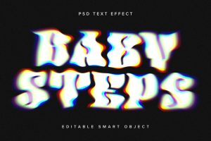 Wobbly Glitch PSD Text Effect