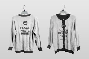Woman Casual Stylish Unisex Cardigan Mockup