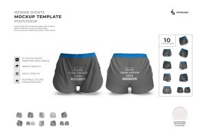 Woman Shorts Mockup Template Set
