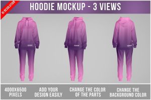 Women’s Hoodie and Sweatpants Set Mockup