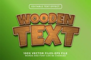 Wood Editable Text Effect