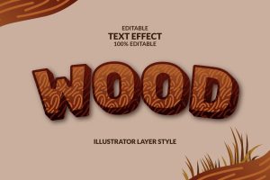 WOOD Editable Text Effect