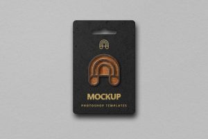 Wood Enamel Pin Paper Mockup