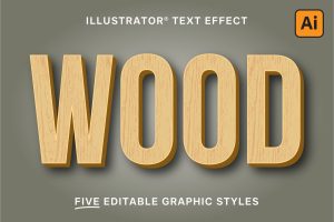 Wood Text Styles for Illustrator