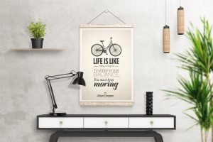 Wooden Poster Hanger Mockup