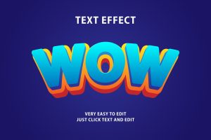 Wow cartoon text effect