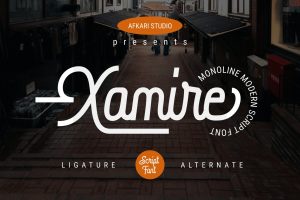 Xamire – Monoline Modern Script Font