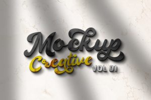 YDM Front 3D Logo Mockup