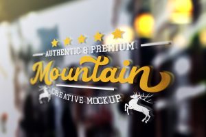 YDM Shop Window Logo Mockup