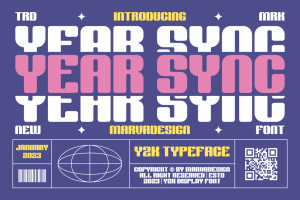 Year Sync – A Modern Y2K Font