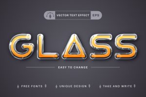 Yellow Glass – Editable Text Effect, Font Style