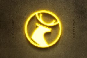 Yellow Neon Sign Mockup