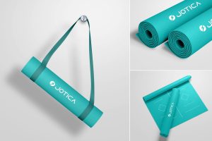 Yoga Fitness Mat Banding Mockup Set