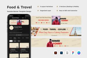 YouTube Banner for Food & Travel Enthusiasts