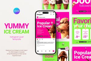 Yummy Ice Cream Instagram Post Templates