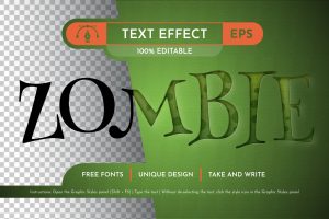 Zombie Embossed – Editable Text Effect, Font Style
