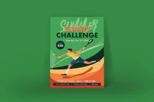Tennis Challenge Poster Illustrator Template