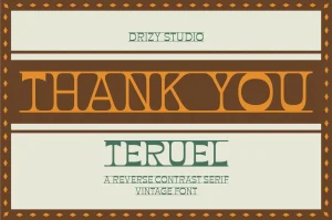 Teruel – Reverse Contrast Vintage Font
