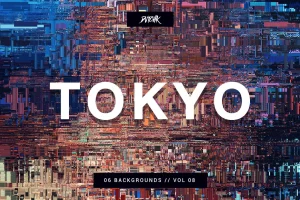 Tokyo| City Glitch Backgrounds | Vol. 08