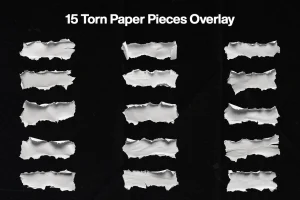 Torn And Ripped Paper Pieces Overlay