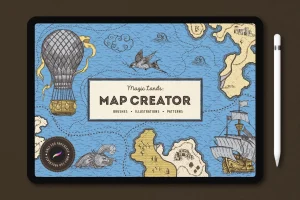 Vintage Map: Procreate Brushes
