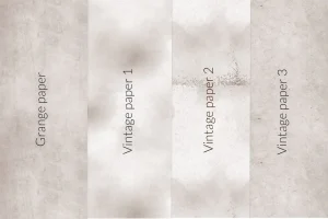 Vintage texture paper brushes. Typewriter letters