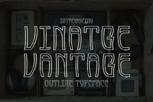 Vintage Vantage – Outline Typeface