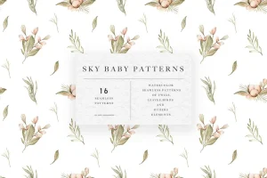 Watercolor Sky Baby Patterns