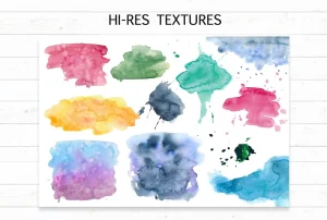 Watercolor textures&splashes