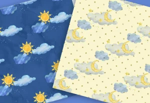 Watercolor Weather Digital paper pack
