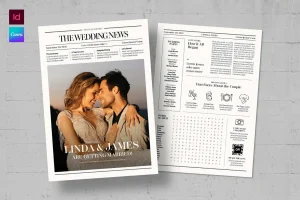 Wedding Newspaper Flyer Template
