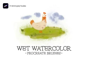 Wet Watercolor Brushes For Procreate