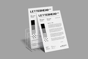 White Black Pixelated Modern Letterhead | 002