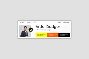 White Yellow Orange Modern Email Signature | 004