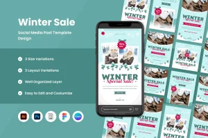 Winter Sale Social Media Post Template V1