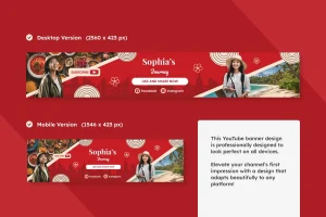 Youtube Channel Banner for Food & Travel V2